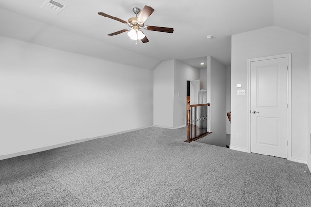2619 Pinckney Ct, Forney, TX 75126 - carpeted empty room featuring lofted ceiling, ceiling fan, and baseboards