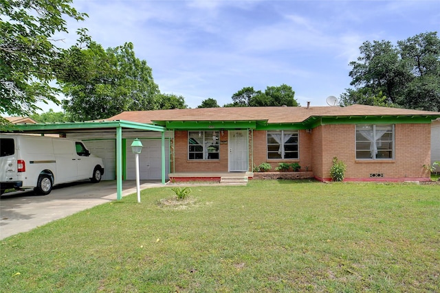 4805 Ira St, Haltom City, TX 76117 - ranch-style home with brick siding, concrete driveway, and a front lawn