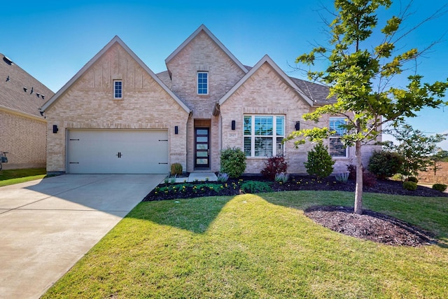 2517 Plum Tree Way, Mckinney, TX 75071 - traditional-style home featuring concrete driveway, a front lawn, and brick siding