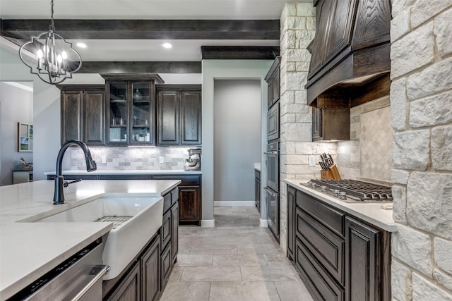 9104 Lazy Oak Dr, Justin, TX 76247 - kitchen with stainless steel appliances, light countertops, tasteful backsplash, and recessed lighting