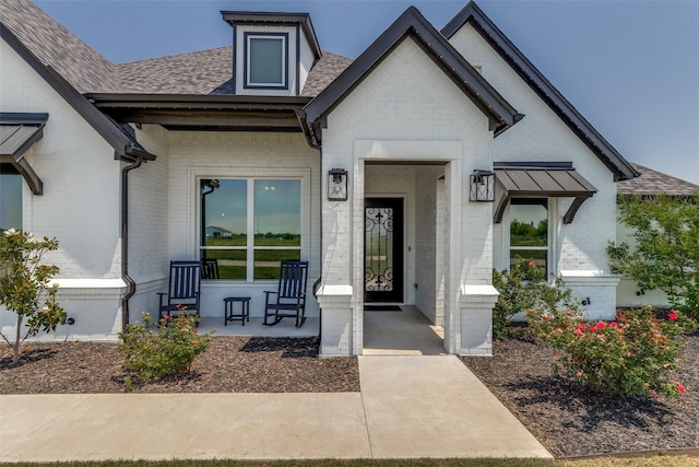 9104 Lazy Oak Dr, Justin, TX 76247 - entrance to property with brick siding and a shingled roof