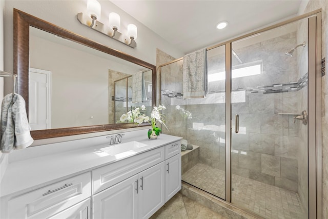 1608 Coventry Ct, Farmers Branch, TX 75234 - bathroom featuring a shower stall and vanity