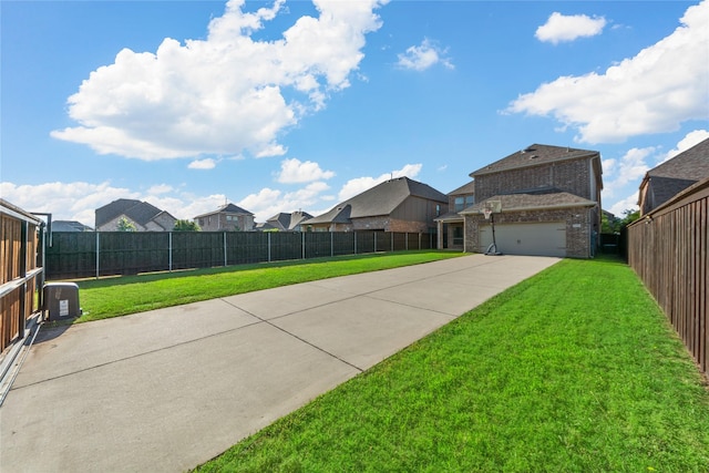 1608 Coventry Ct, Farmers Branch, TX 75234 - view of yard featuring a residential view, concrete driveway, and a garage