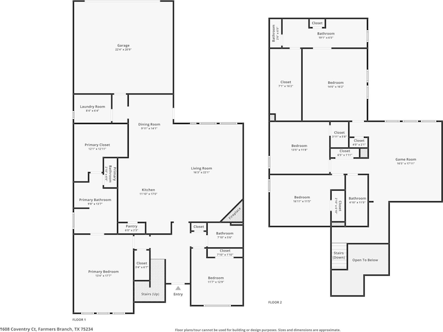 1608 Coventry Ct, Farmers Branch, TX 75234 - floor plan / room layout