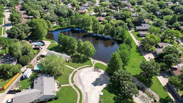 1305 Willow Way, Garland, TX 75043 - aerial view of property and surrounding area featuring a large body of water and nearby suburban area