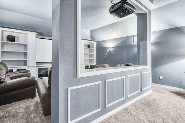 11086 Tenison Ln, Frisco, TX 75033 - kitchen featuring carpet, a textured wall, and baseboards