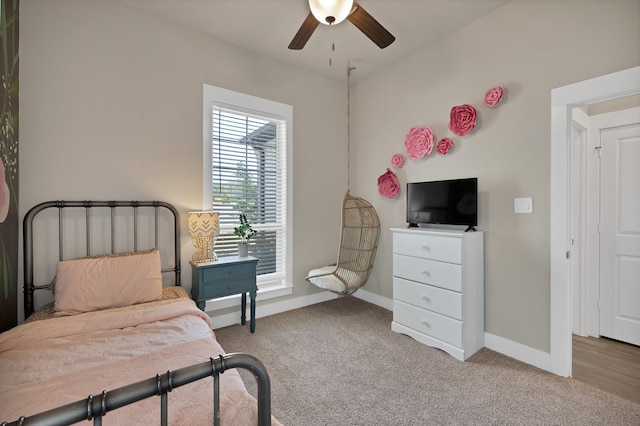 149 Deats Farm Ct, Azle, TX 76020 - carpeted bedroom featuring baseboards and a ceiling fan