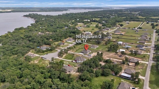 149 Deats Farm Ct, Azle, TX 76020 - aerial overview of property's location featuring a nearby body of water and a forest