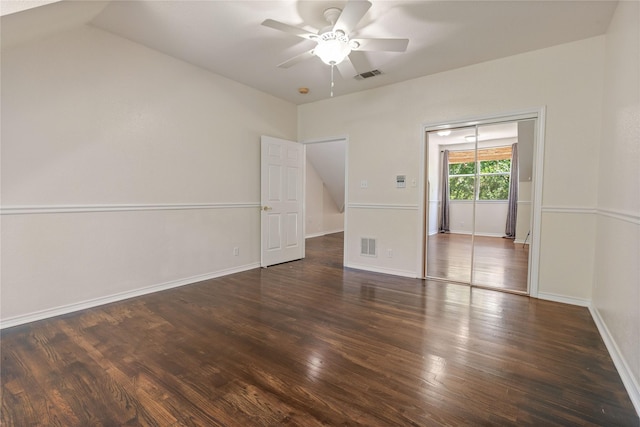 561 Farms Rd, New Hope, TX 75071 - unfurnished room featuring ceiling fan, wood finished floors, baseboards, and lofted ceiling