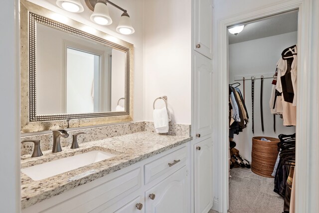 201 Forest Trce, Rockwall, TX 75087 - bathroom featuring vanity and a walk in closet