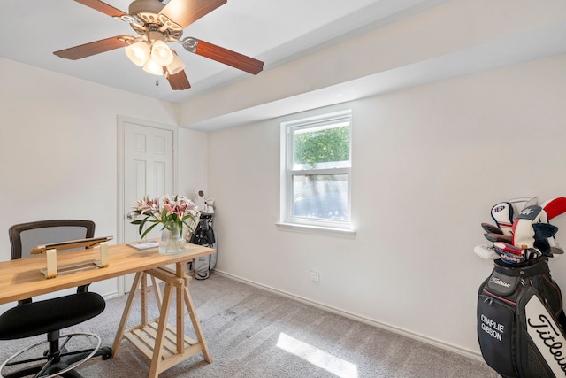 201 Forest Trce, Rockwall, TX 75087 - office space with light colored carpet, baseboards, and ceiling fan