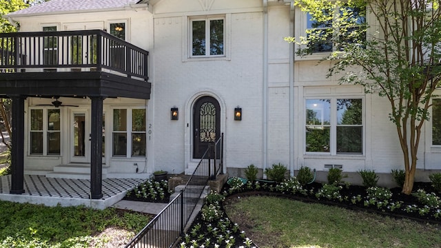 201 Forest Trce, Rockwall, TX 75087 - view of front of house featuring a balcony and brick siding