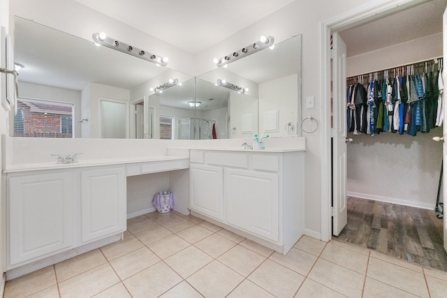 7804 Rampston Pl, Fort Worth, TX 76137 - full bathroom featuring tile patterned flooring, vanity, and baseboards