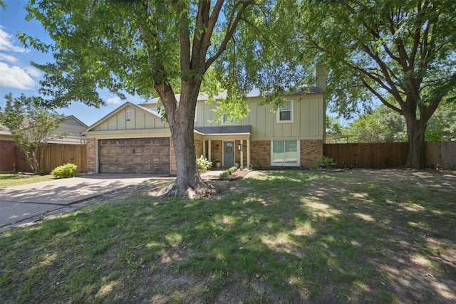 2006 Country Oaks Dr, Garland, TX 75040 - traditional home featuring brick siding, an attached garage, driveway, and board and batten siding