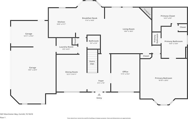 1601 Manchester Way, Corinth, TX 76210 - home floor plan