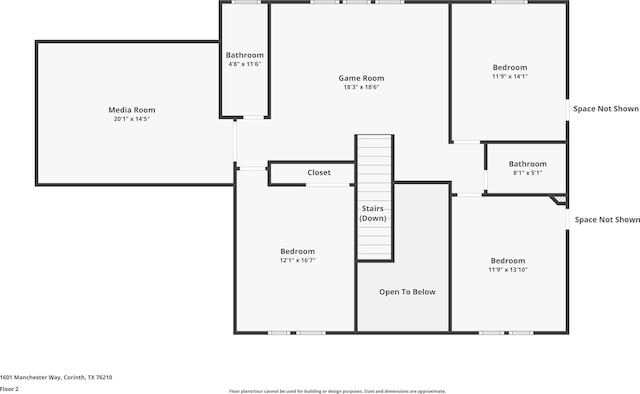 1601 Manchester Way, Corinth, TX 76210 - floor plan / room layout