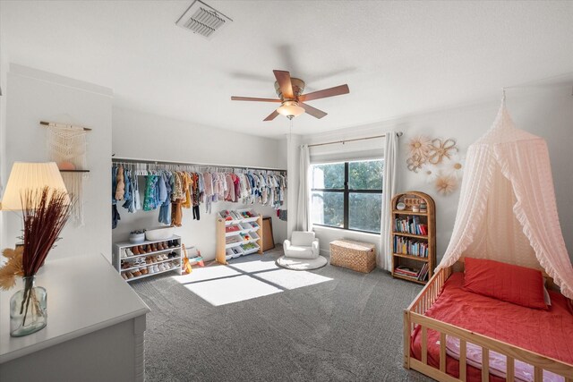 6612 Oldgate Ln, Arlington, TX 76002 - carpeted bedroom featuring a ceiling fan