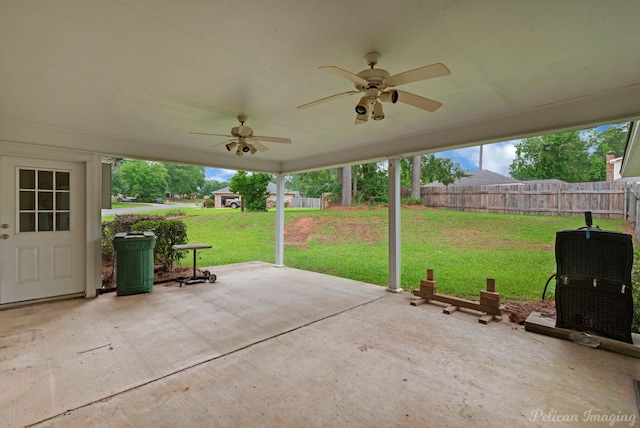 1403 Whispering Pines Dr, Minden, LA 71055 - view of patio featuring a ceiling fan