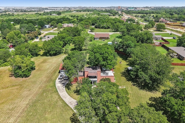 203 Goodson Way, Denton, TX 76207 - aerial view of property and surrounding area with a tree filled landscape