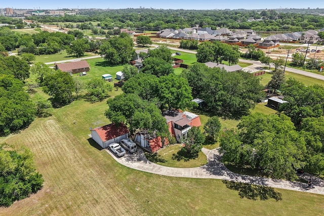 203 Goodson Way, Denton, TX 76207 - aerial view of residential area featuring a tree filled landscape