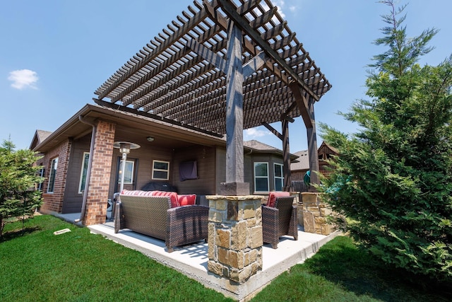 10804 Abbeyglen Ct, Fort Worth, TX 76052 - view of patio / terrace featuring a pergola and an outdoor living space