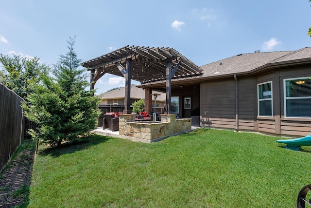 10804 Abbeyglen Ct, Fort Worth, TX 76052 - view of yard with a pergola and a patio area