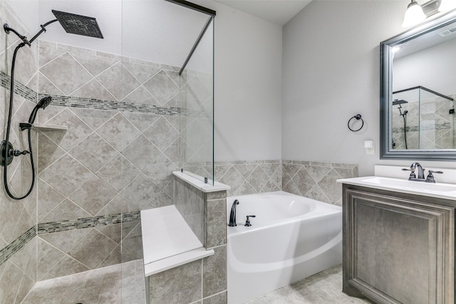 936 Mangrove Dr, Fate, TX 75087 - full bath with tiled shower, vanity, and a bath