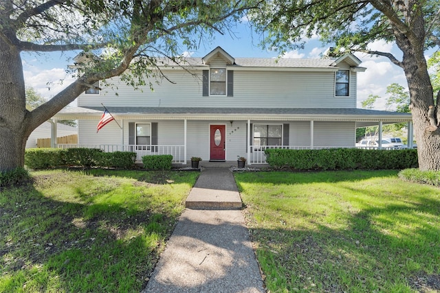 1300 Chapel Downs Rd, Waco, TX 76712 - view of front of house with covered porch and a front lawn