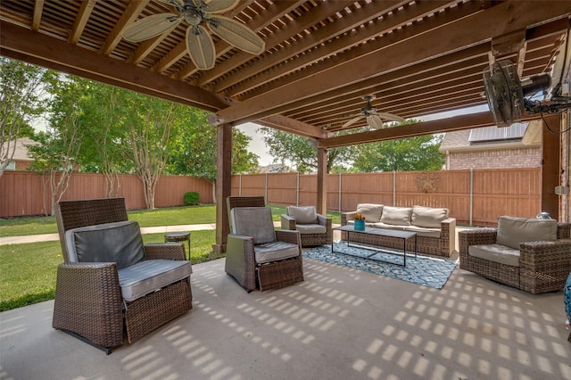 8209 Clear Bay Dr, Mckinney, TX 75072 - view of patio with ceiling fan and an outdoor hangout area
