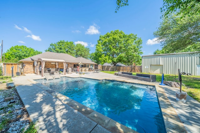 916 Rachelle Dr, Red Oak, TX 75154 - view of pool featuring a patio, fence, and an outdoor living space