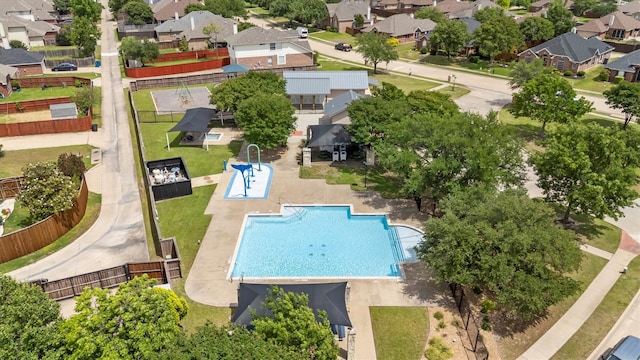 2040 Gleaner Dr, Rockwall, TX 75032 - aerial view of residential area featuring a pool area