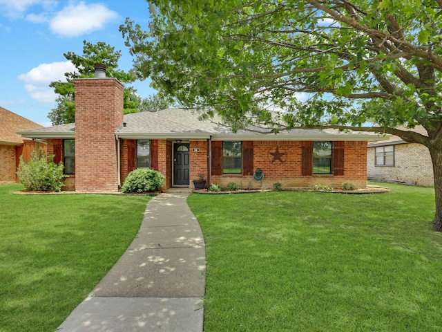 616 Stoneybrook Dr, Wylie, TX 75098 - single story home featuring a chimney, a front lawn, and brick siding