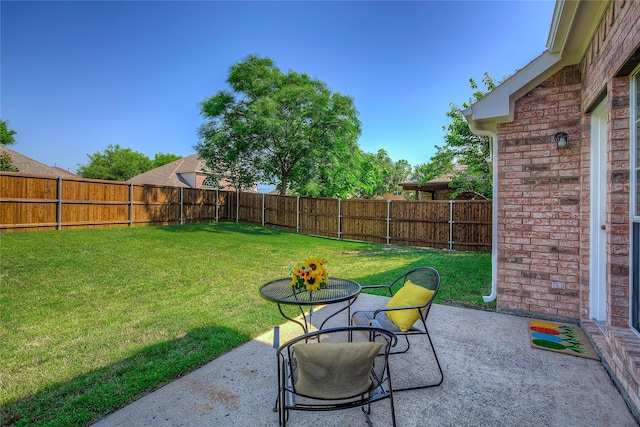view of yard featuring a patio area