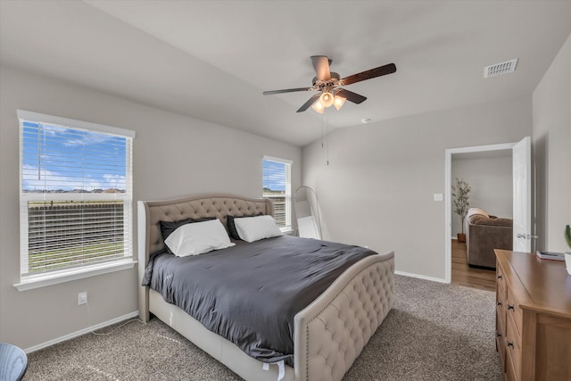 3005 Sherco Rd, Waco, TX 76655 - bedroom featuring light carpet, baseboards, and a ceiling fan