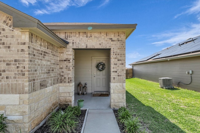 3005 Sherco Rd, Waco, TX 76655 - doorway to property with central AC unit and brick siding