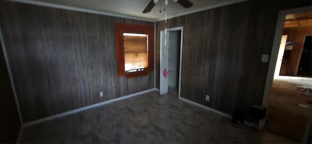 2017 Village Way, Dallas, TX 75216 - unfurnished bedroom featuring wood walls and carpet