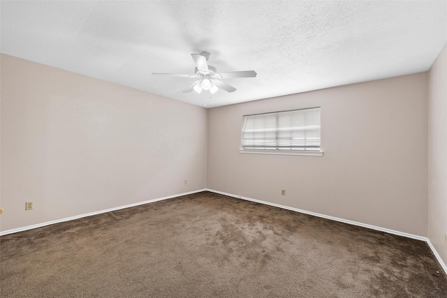 444 Lindenwood Ln W, Hewitt, TX 76643 - carpeted spare room featuring ceiling fan, baseboards, and a textured ceiling