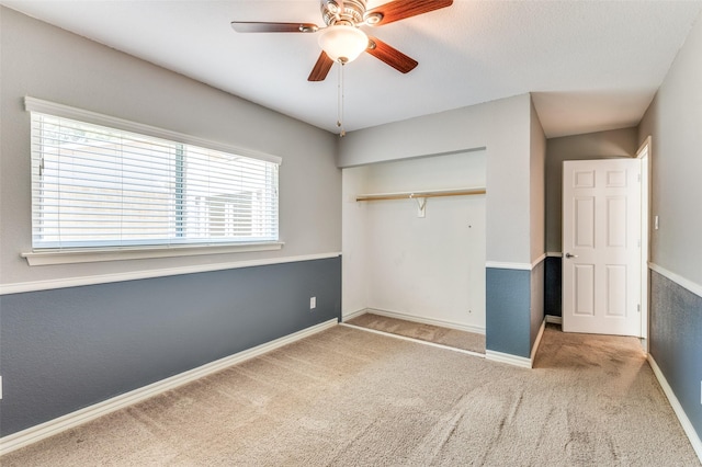 3604 Windsong Ln, Bedford, TX 76021 - unfurnished bedroom with carpet flooring, a closet, baseboards, and a ceiling fan