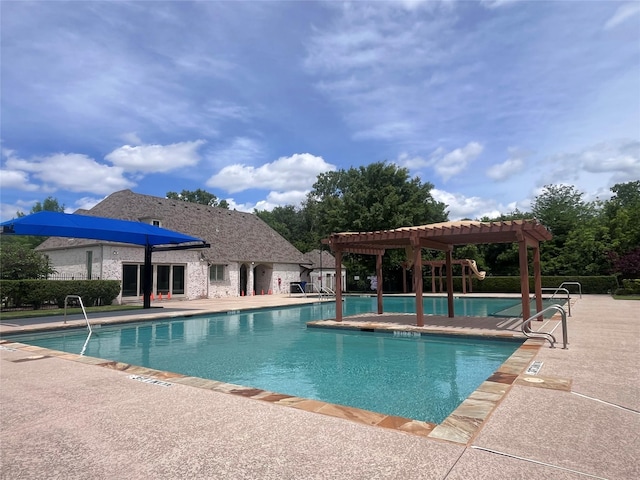 15606 Fox Meadow Ln, Frisco, TX 75035 - community pool featuring a pergola and a patio area