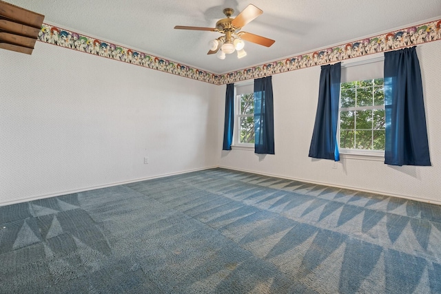 122 Clearview Ln, Fort Worth, TX 76126 - carpeted empty room featuring plenty of natural light, ceiling fan, and baseboards