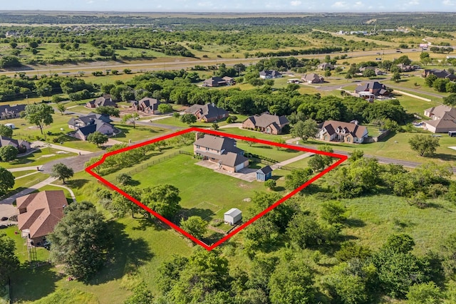 122 Clearview Ln, Fort Worth, TX 76126 - aerial view of residential area with property parcel outlined