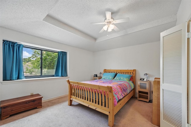2708 Van Gogh Pl, Dallas, TX 75287 - bedroom featuring carpet floors, a textured ceiling, ceiling fan, and baseboards