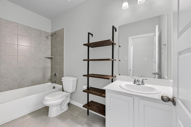 1017 Lade Ct, Celina, TX 75009 - bathroom with toilet, tile patterned flooring, tub / shower combination, vanity, and baseboards