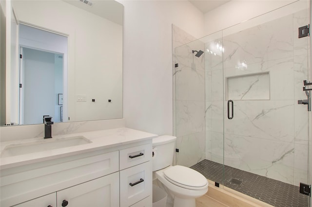 1339 Malone Dr, Royse City, TX 75189 - bathroom featuring a marble finish shower, toilet, and vanity