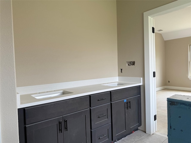 436 Guadalupe Trl, Springtown, TX 76087 - bathroom featuring double vanity and tile patterned floors