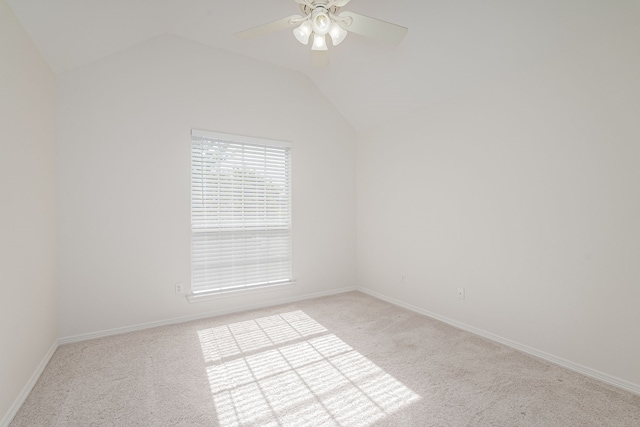 7901 Cross Plains Dr, Plano, TX 75025 - unfurnished room with carpet, ceiling fan, lofted ceiling, and baseboards