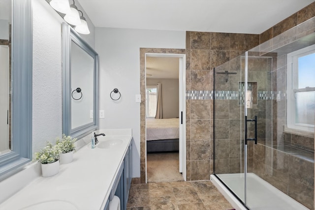 1010 Greenbriar Ln, Mckinney, TX 75069 - bathroom with healthy amount of natural light, a stall shower, and ensuite bath