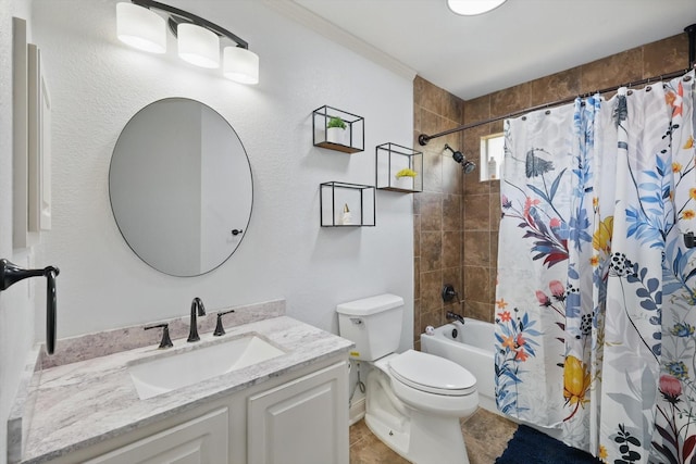 1010 Greenbriar Ln, Mckinney, TX 75069 - full bathroom featuring toilet, vanity, and shower / bath combo