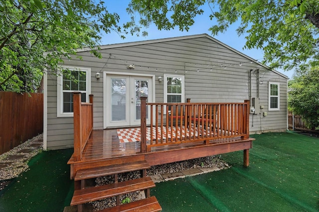 3713 Collinwood Ave, Fort Worth, TX 76107 - back of property with french doors and a deck