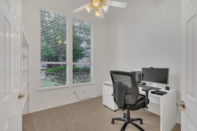 1804 Morning Mist Trl, Flower Mound, TX 75028 - carpeted office featuring ceiling fan